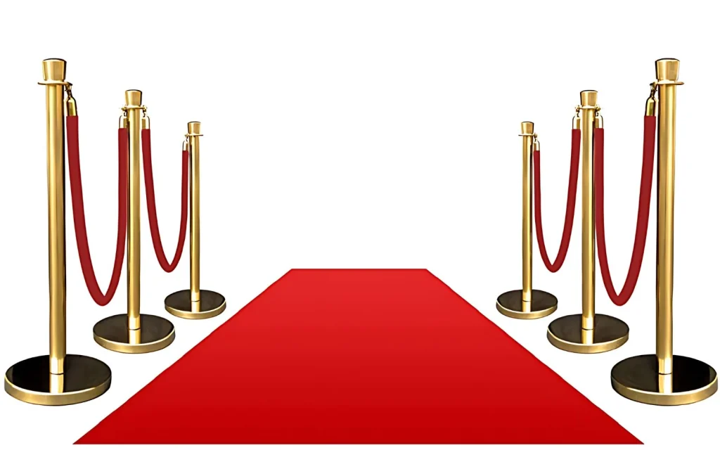 Red Carpet With Gold Stanchions