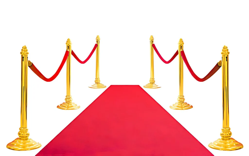 Red Carpet With Gold Stanchions