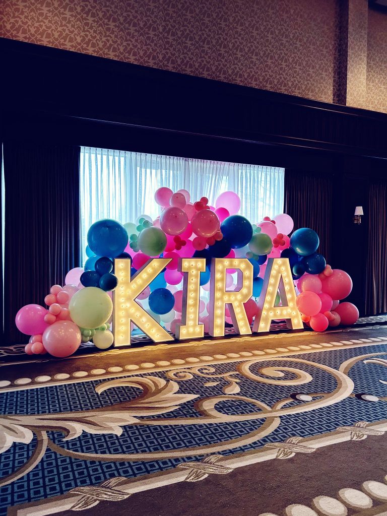 Party Decor in Huntsville including marquee letters and balloon decor